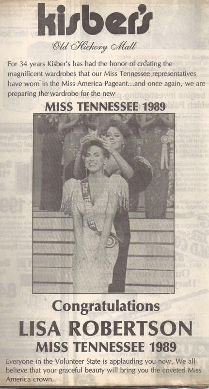 Lisa Robertson QVC-Miss Tennessee 1989