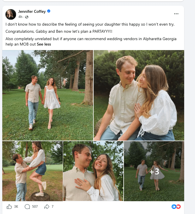 Jennifer Coffey Daughter Gabby Engagement, Who is Ben